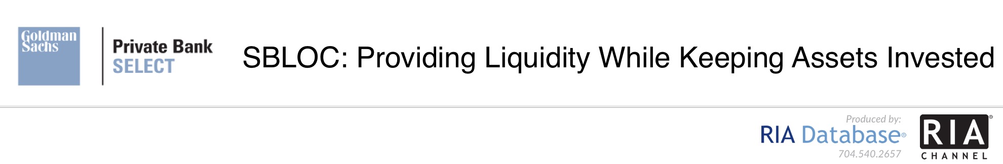 SBLOC: Providing Liquidity While Keeping Assets Invested