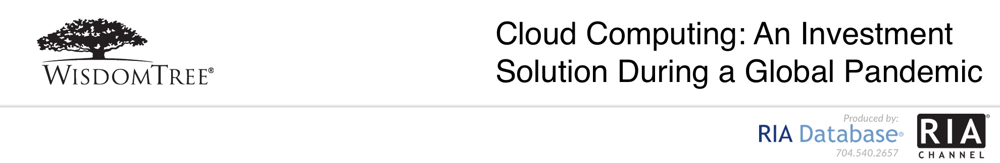  Cloud Computing: An Investment Solution During a Global Pandemic by WisdomTree Asset Management