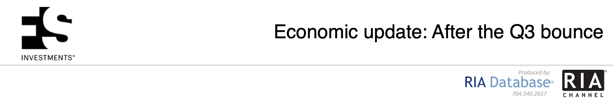 FS Investments - Economic update: After the Q3 bounce