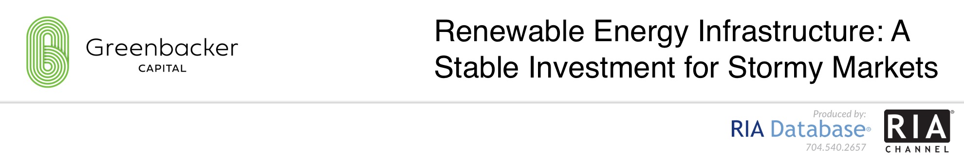 Renewable Energy Infrastructure: A Stable Investment for Stormy Markets