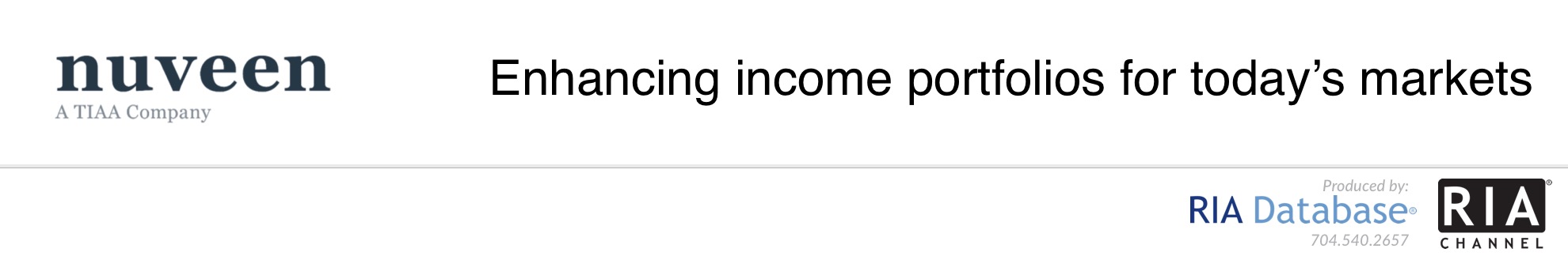 Enhancing income portfolios for today’s markets