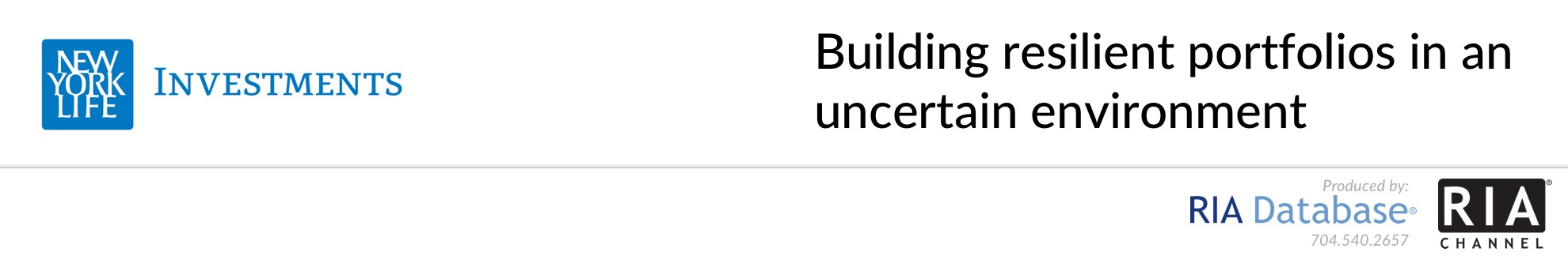 Building resilient portfolios in an uncertain environment
