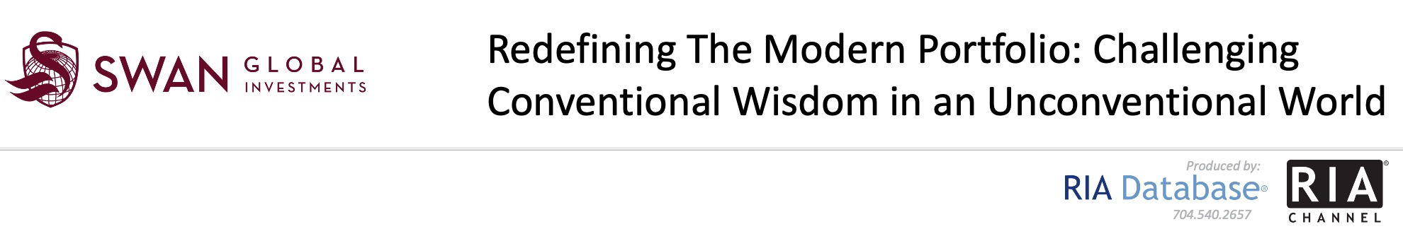 Swan Global Investments - Redefining The Modern Portfolio: Challenging Conventional Wisdom in an Unconventional World