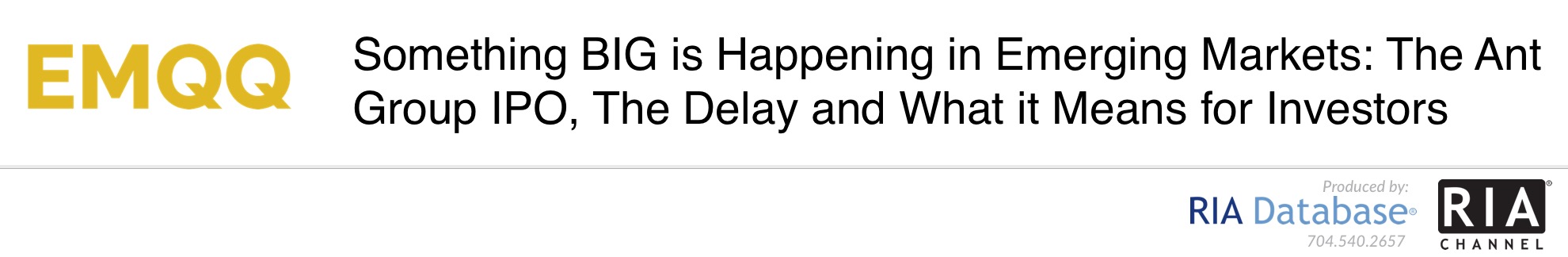 Something BIG is Happening in Emerging Markets: The Ant Group IPO, The Delay and What it Means for Investors