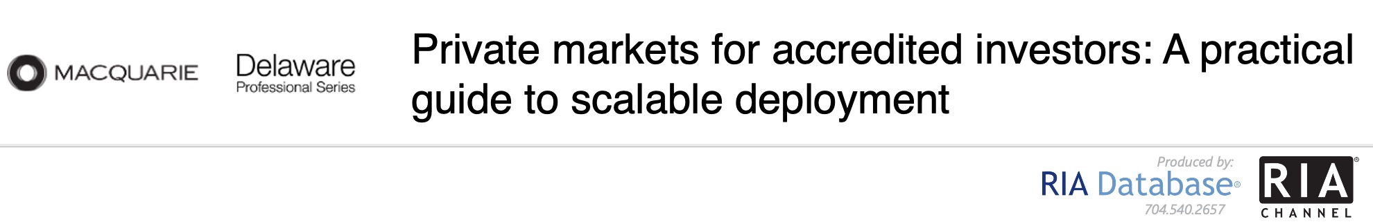 Private Markets Get Practical - Macquarie