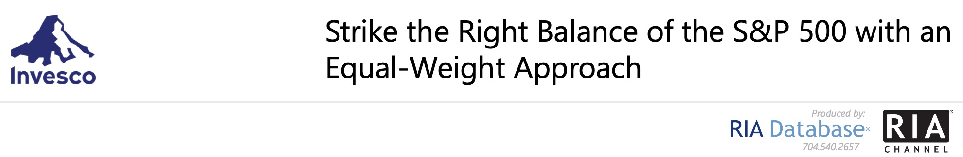 Strike the Right Balance of the S&P 500 with an Equal-Weight Approach - Invesco