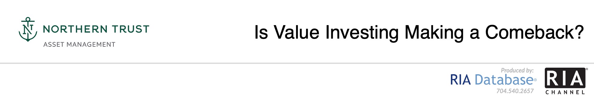  Is Value Investing Making a Comeback? by Northern Trust Asset Management