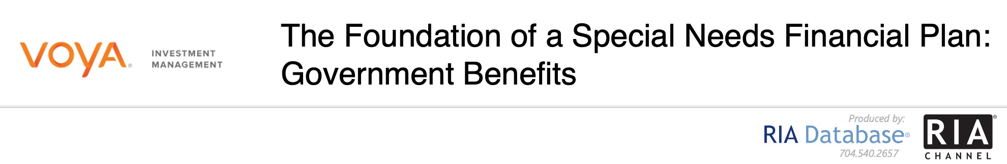 The Foundation of a Special Needs Financial Plan: Government Benefits - Voya