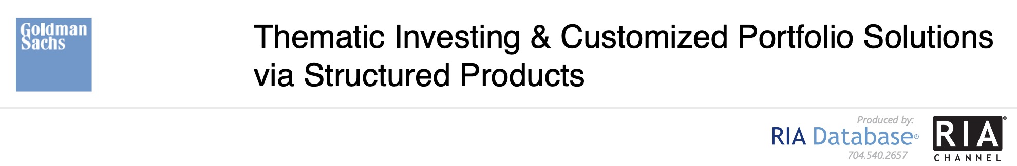 Thematic Investing & Customized Portfolio Solutions via Structured Products