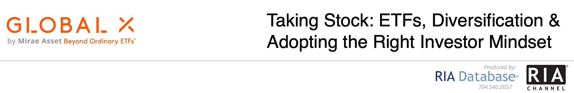 Taking Stock: ETFs, Diversification & Adopting the Right Investor Mindset