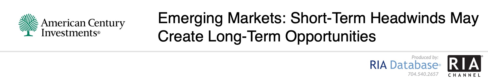 Emerging Markets: Short-Term Headwinds May Create Long-Term Opportunities
