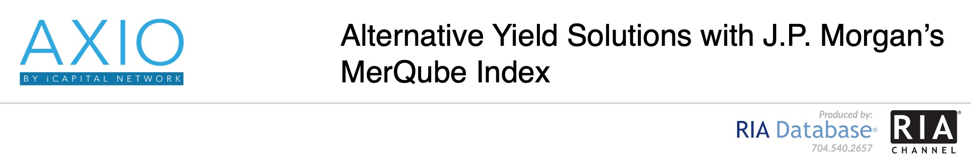 Alternative Yield Solutions with J.P. Morgan’s MerQube Index