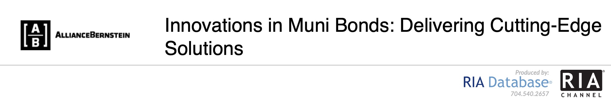 Innovations in Muni Bonds: Delivering Cutting-Edge Solutions