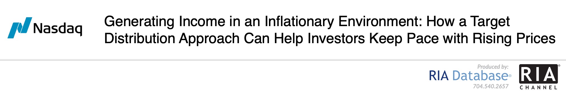 Generating Income in an Inflationary Environment: How a Target Distribution Approach Can Help Investors Keep Pace with Rising Prices