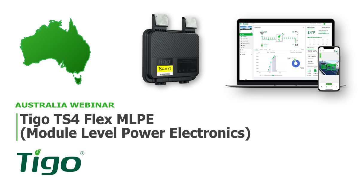 Tigo TS4 Flex MLPE (Module Level Power Electronics) for Australia