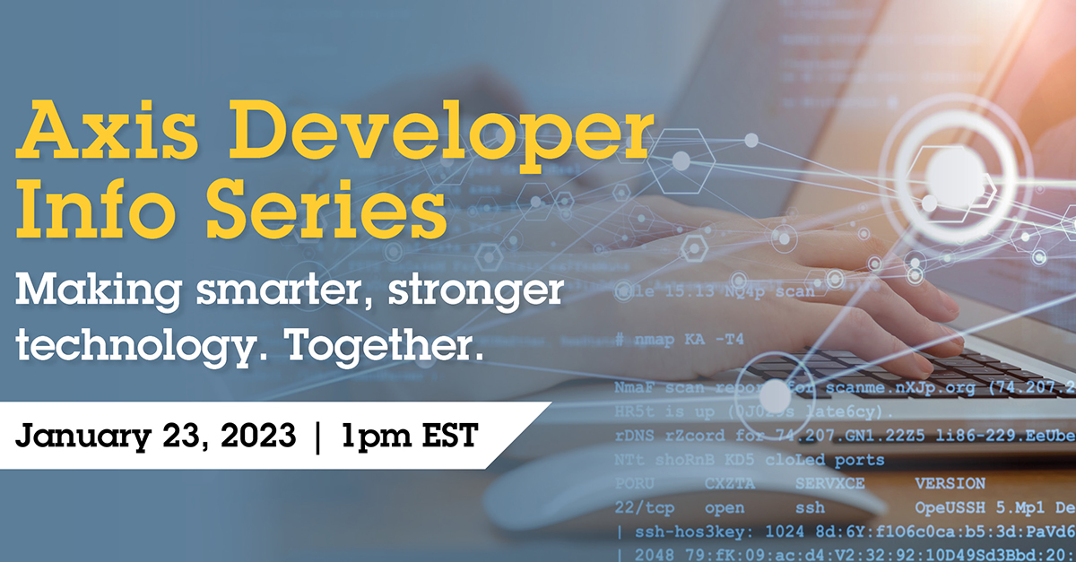Axis Developer Info Series AXIS Object Analytics Updates and Metadata